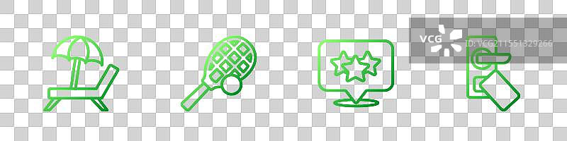 带伞的日光浴床旁的星级评分线图片素材