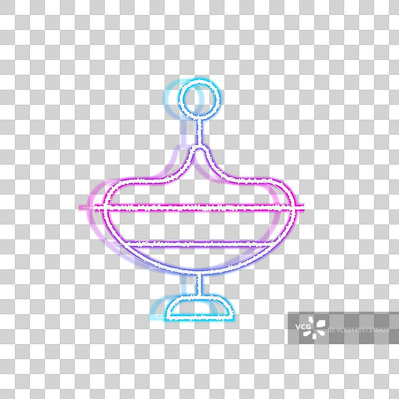 发光的霓虹线旋转玩具图标孤立在图片素材