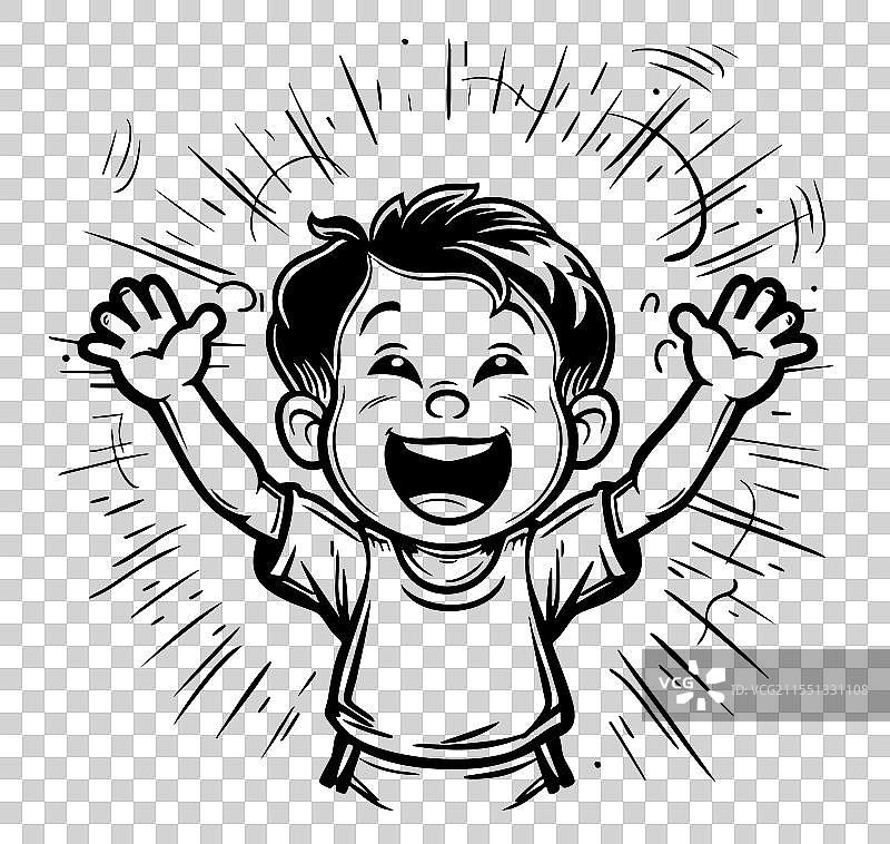 可爱的卡通快乐男孩剪贴画图片素材