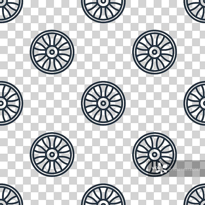 黑色线条汽车合金轮毂图标图片素材