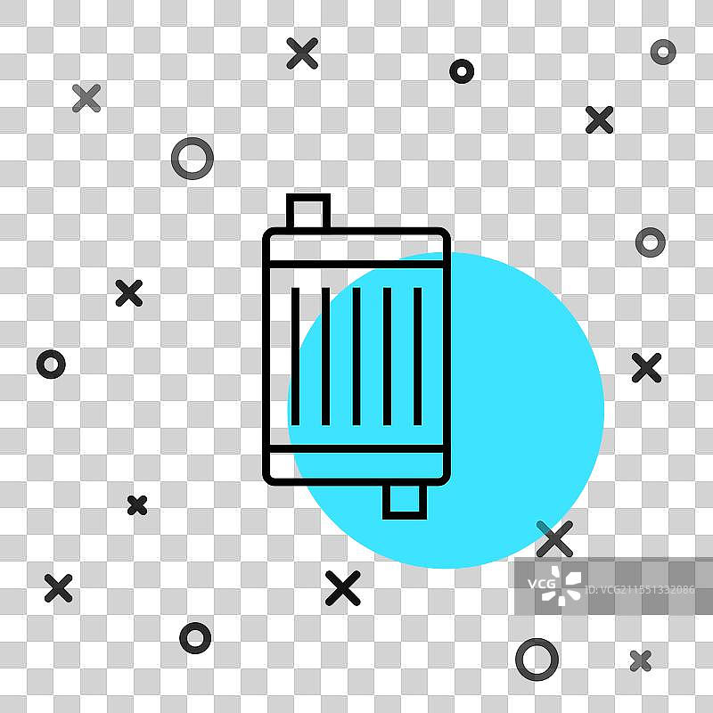 黑色线条汽车散热器冷却系统图标图片素材