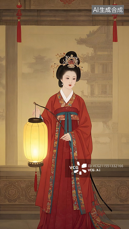 【AI数字艺术】仿唐朝宫廷仕女图图片素材