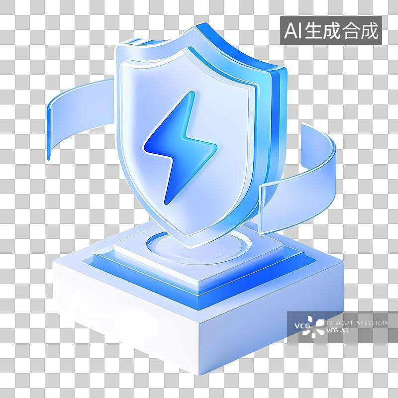 【AI数字艺术】未来科技风能量防护盾图片素材