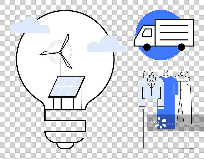 可持续能源概念与风力涡轮机图片素材