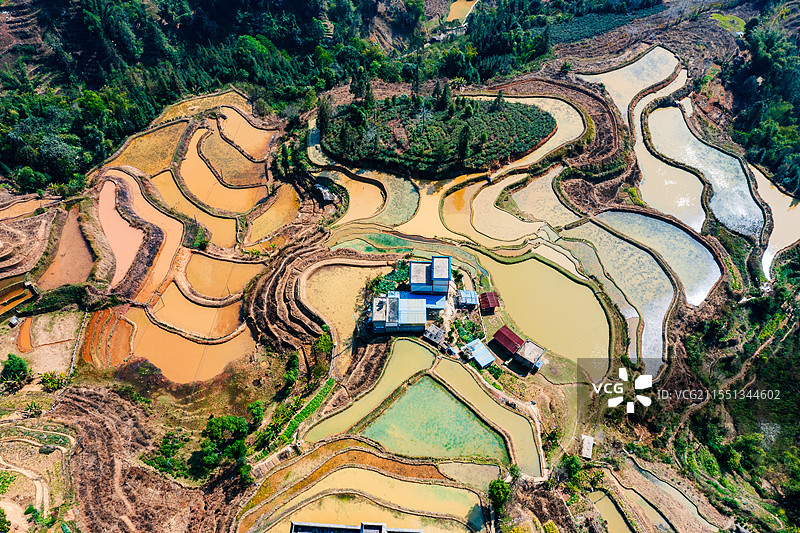 云南省红河州绿春县桐株梯田风光图片素材