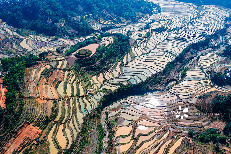 云南省红河州绿春县桐株梯田风光图片素材