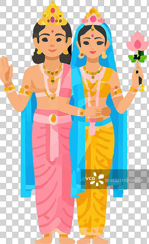 拉德克里希纳，印度教神祇，古老传说，神圣的图片素材