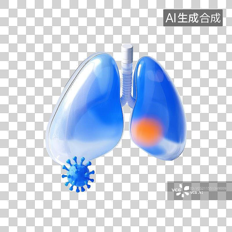 【AI数字艺术】免抠三维医疗肺部结核病模型图片素材