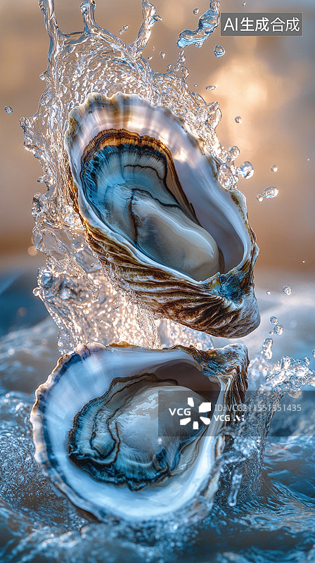 【AI数字艺术】水中海产牡蛎图片素材
