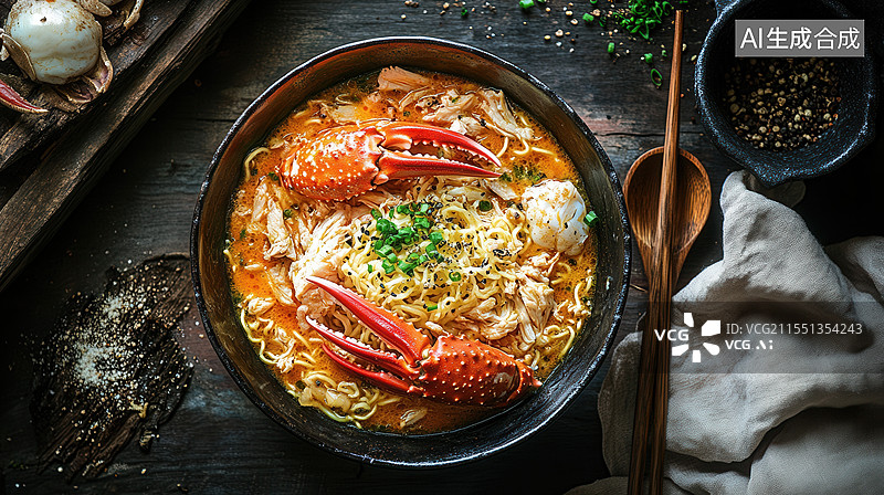 【AI数字艺术】海鲜面条美食图片素材
