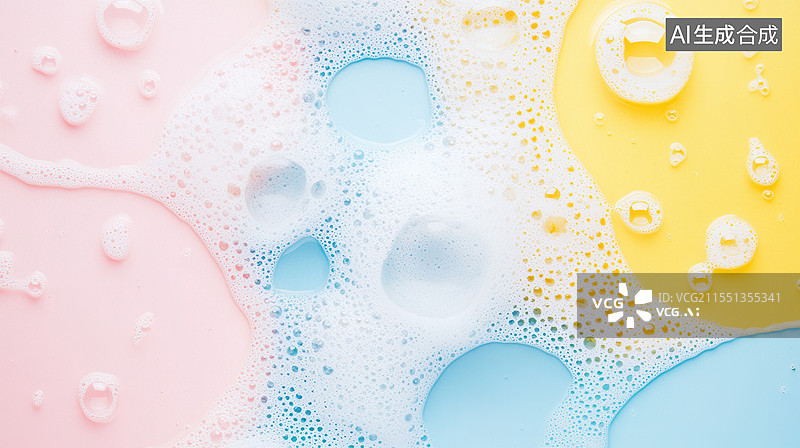 【AI数字艺术】彩色背景泡沫图片素材