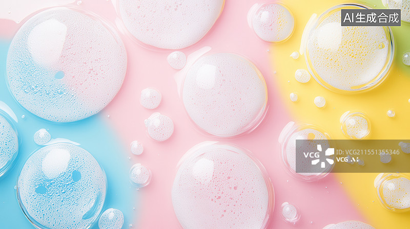 【AI数字艺术】彩色背景泡沫图片素材