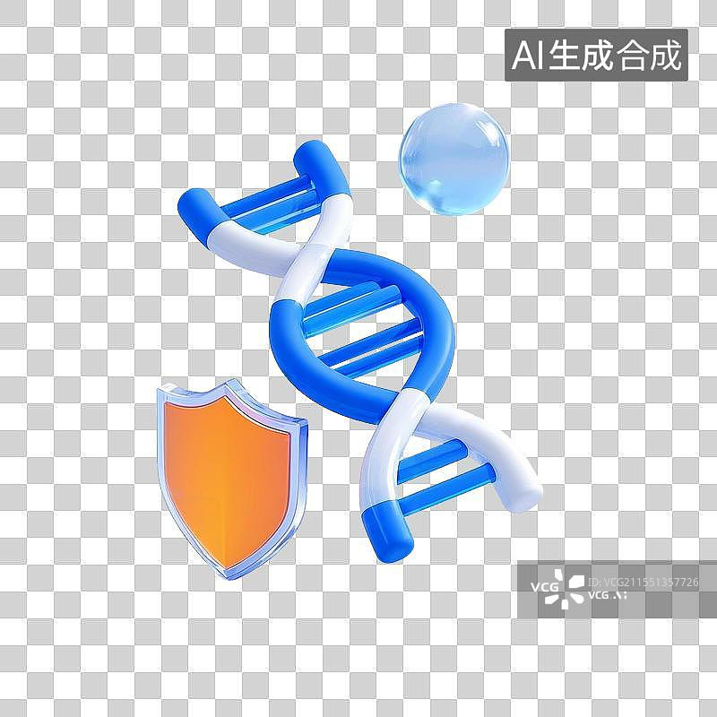 【AI数字艺术】免抠三维医疗基因筛查模型图片素材