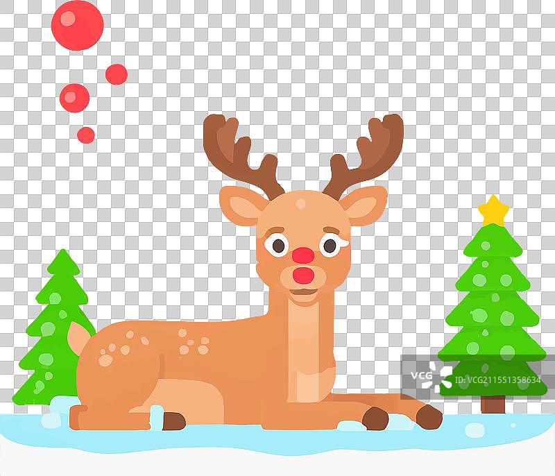 童年驯鹿圣诞节假日歌曲红色图片素材