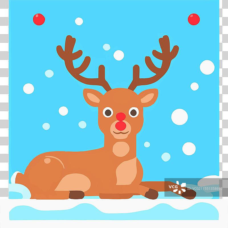 鲁道夫驯鹿圣诞假期星空之夜图片素材