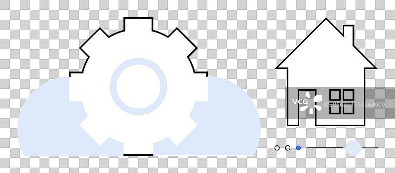 自动化智能家居概念与齿轮云和图片素材