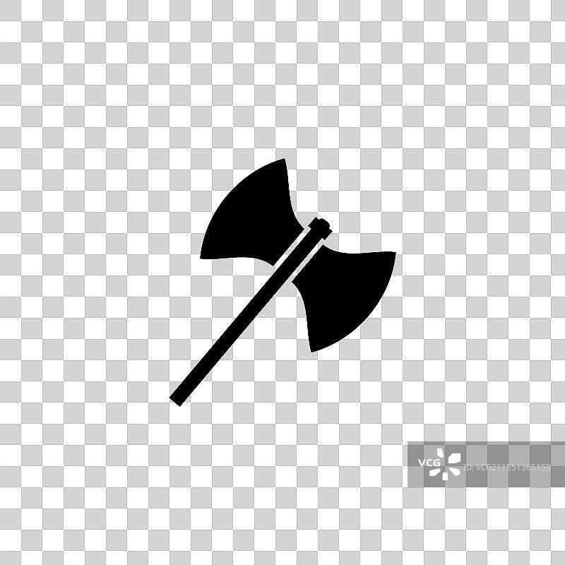 黑色斧头图标，适用于中世纪战争和野蛮人主题图片素材