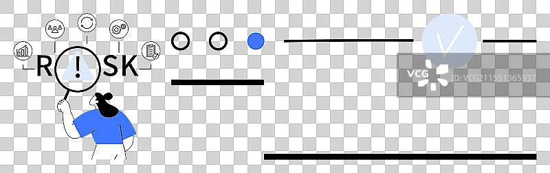 商人用放大镜检查风险图片素材