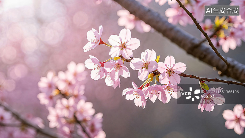 【AI数字艺术】户外樱花特写图片素材