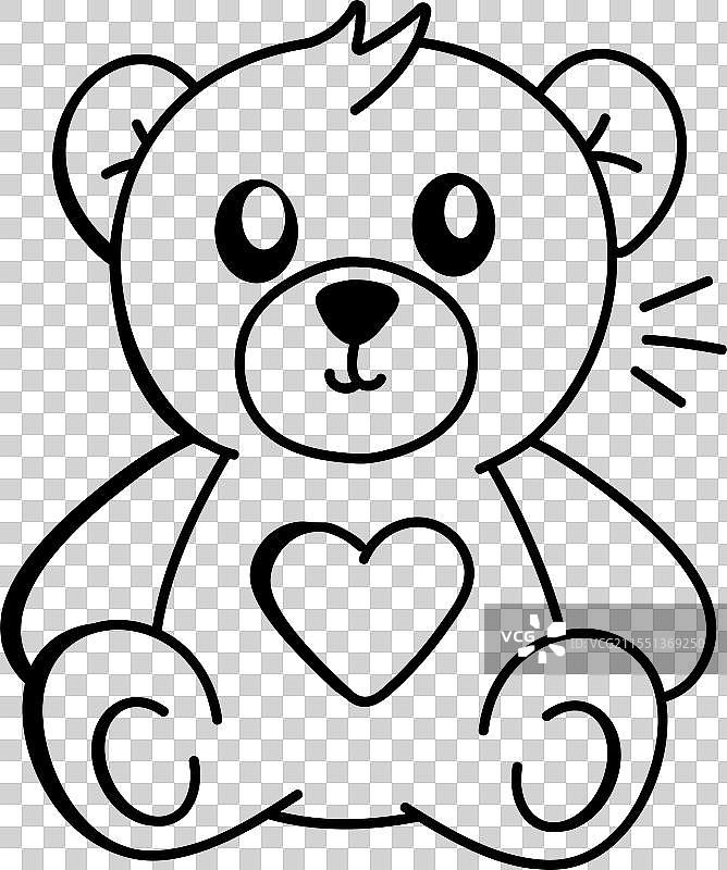 涂鸦风格的泰迪熊图标图片素材