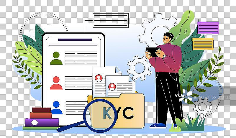 了解客户的男性与KYC系统公司图片素材