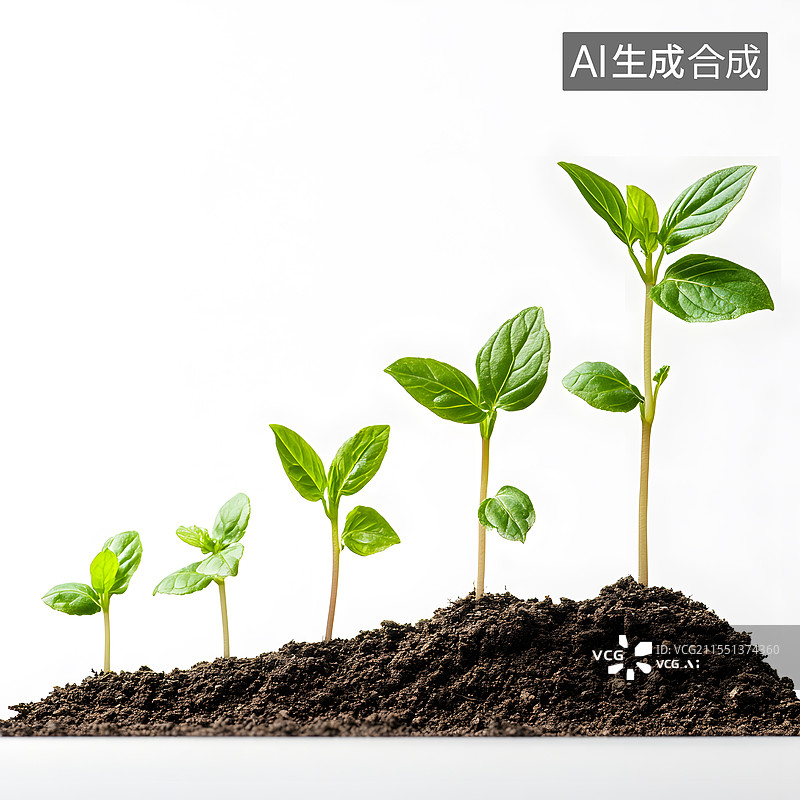 【AI数字艺术】白色背景下的植物特写镜头图片素材