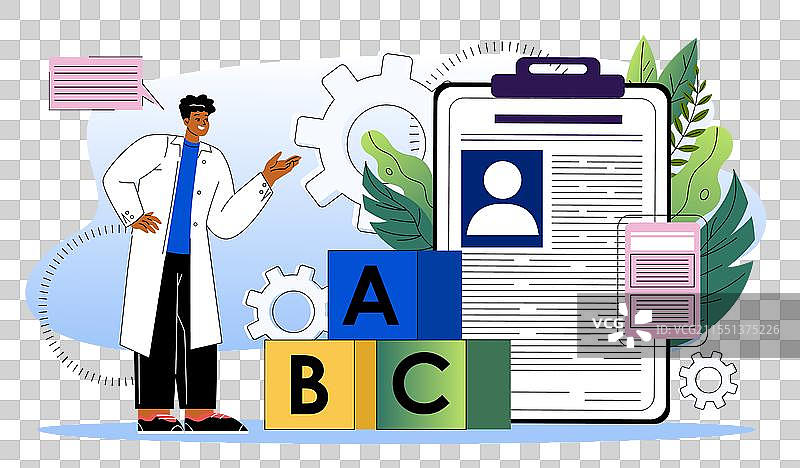 在线语言治疗师，穿着医疗制服的男性图片素材