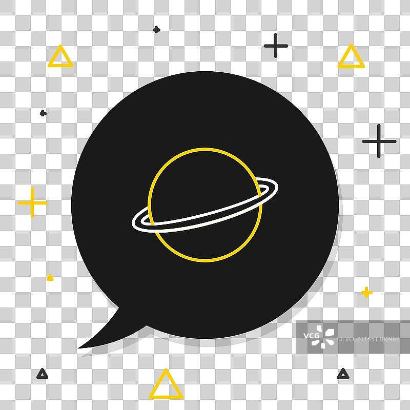 土星及其行星环系统的线条图图片素材