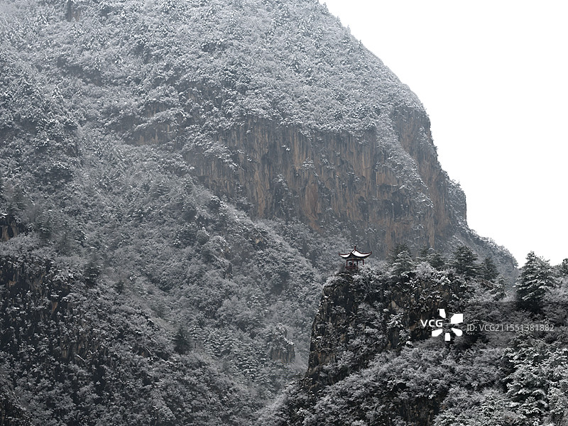 康县白云山雪景图片素材