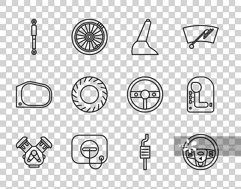 汽车引擎方向盘手刹油线图片素材