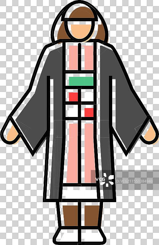 动漫女角色扮演彩色图标图片素材