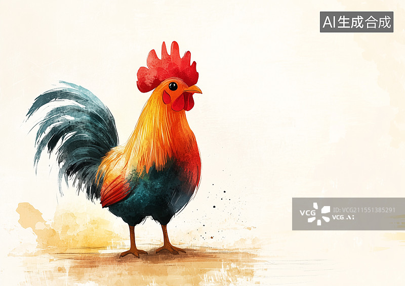 【AI数字艺术】一只可爱的大公鸡图片素材