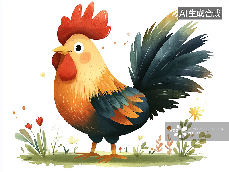【AI数字艺术】一只可爱的大公鸡图片素材