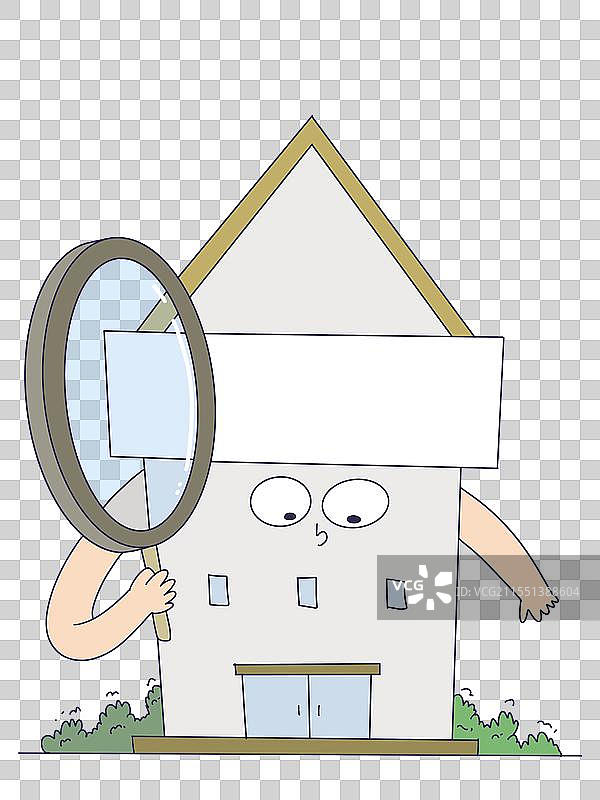 拿着放大镜的房子图片素材