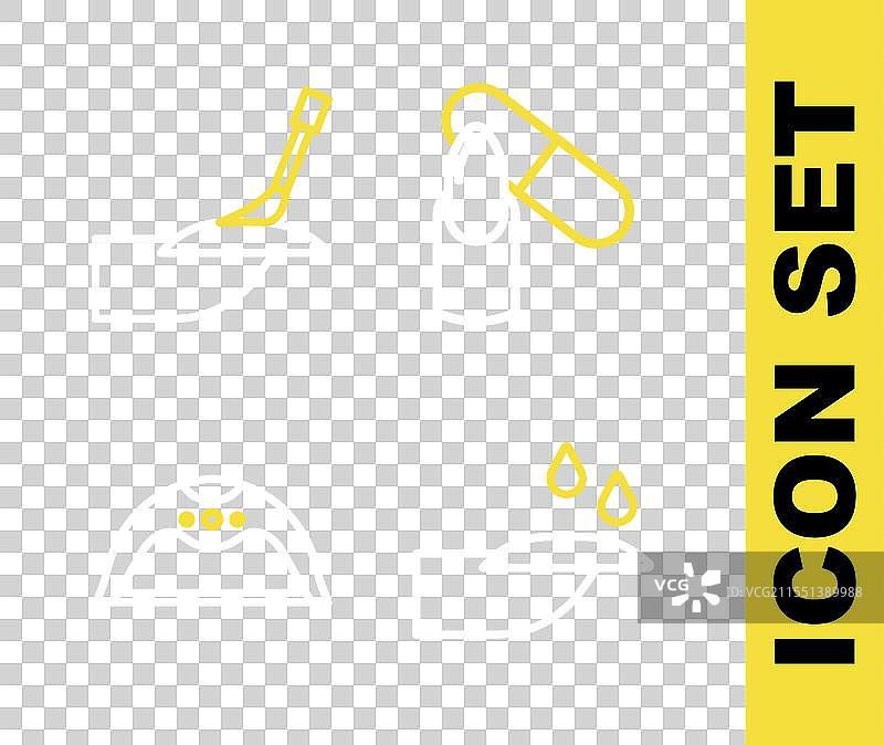 指甲锉、美甲灯和图标的美甲工具套装图片素材