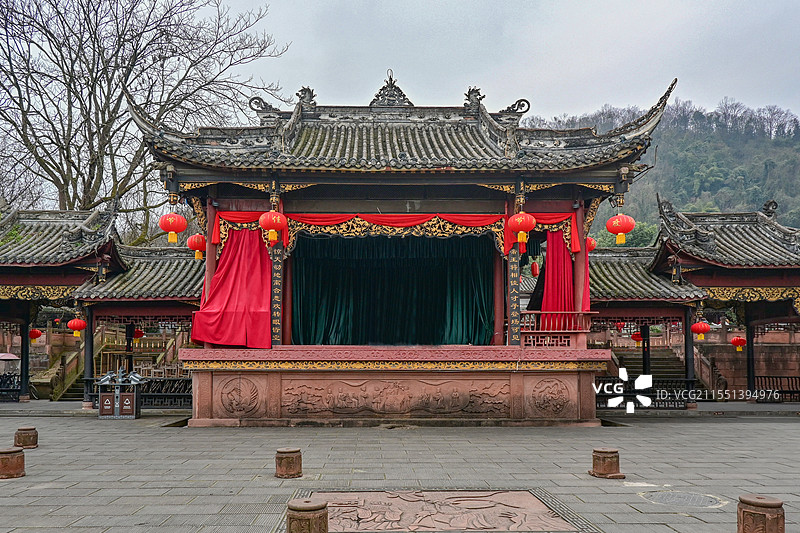 中国传统建筑戏台图片素材