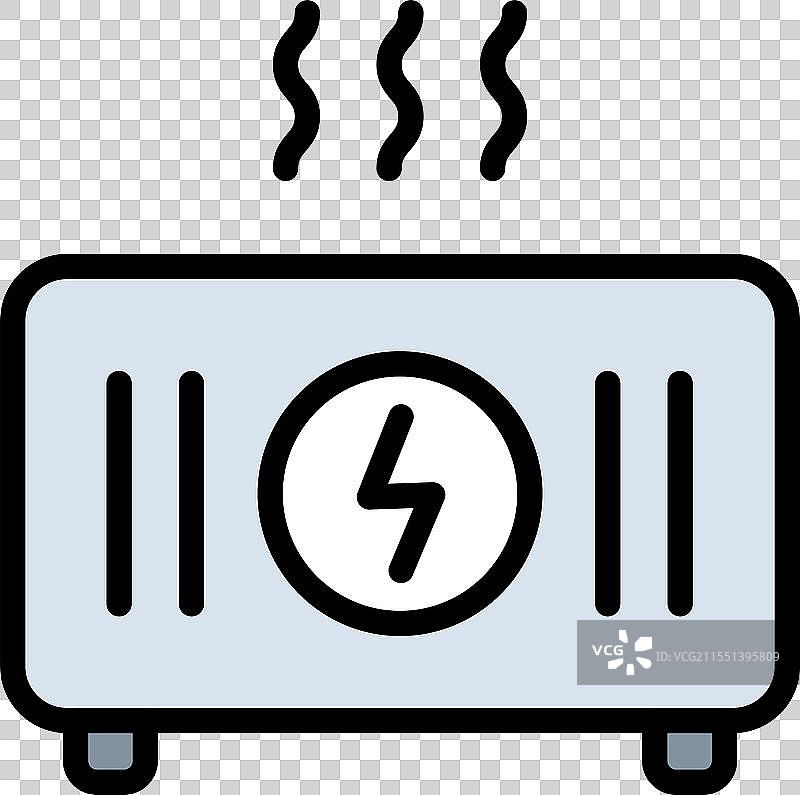 电加热图标 家庭供暖图标 暖通空调图片素材