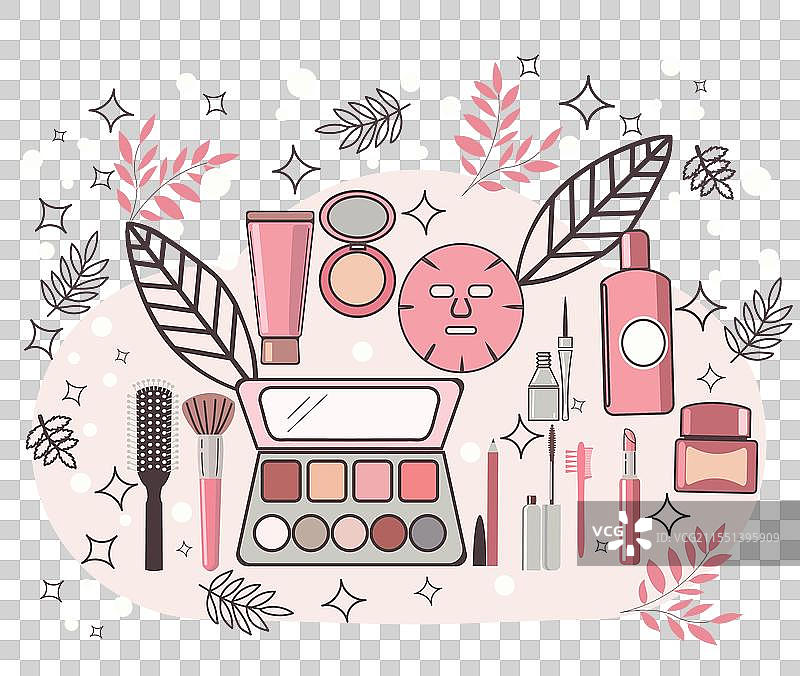 化妆品元素套装与装饰品图片素材