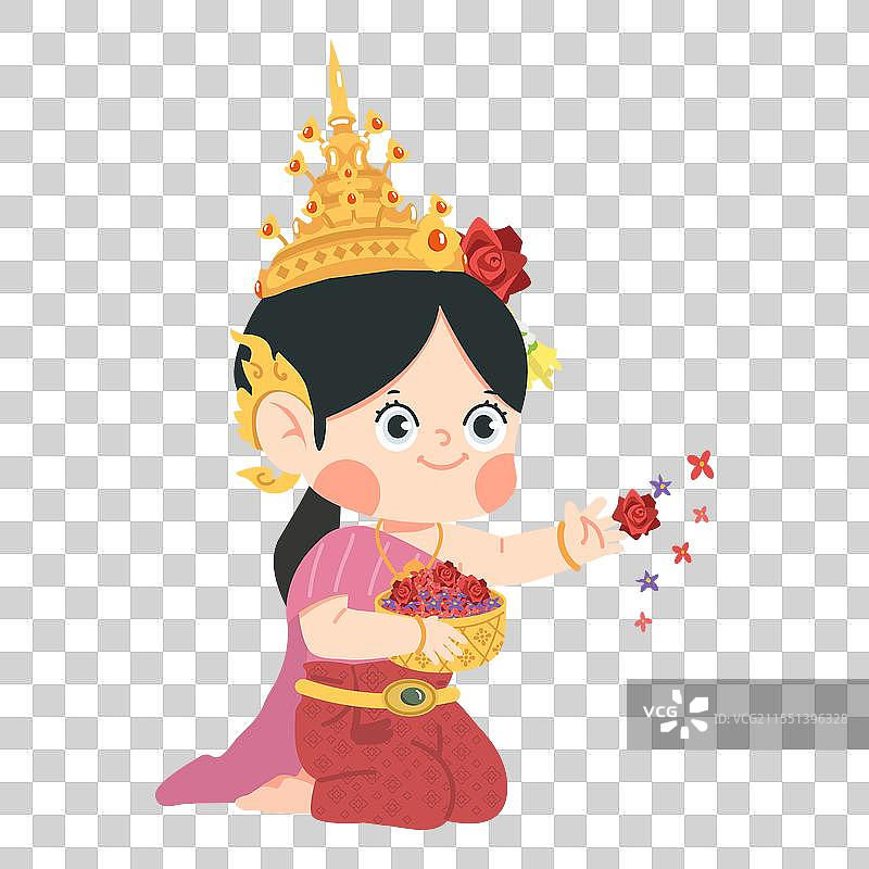 泰国传统问候的女孩图片素材