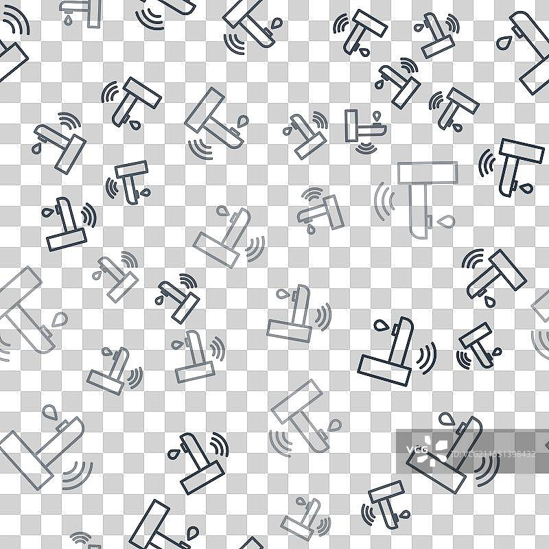 黑色线条智能水龙头系统图标图片素材