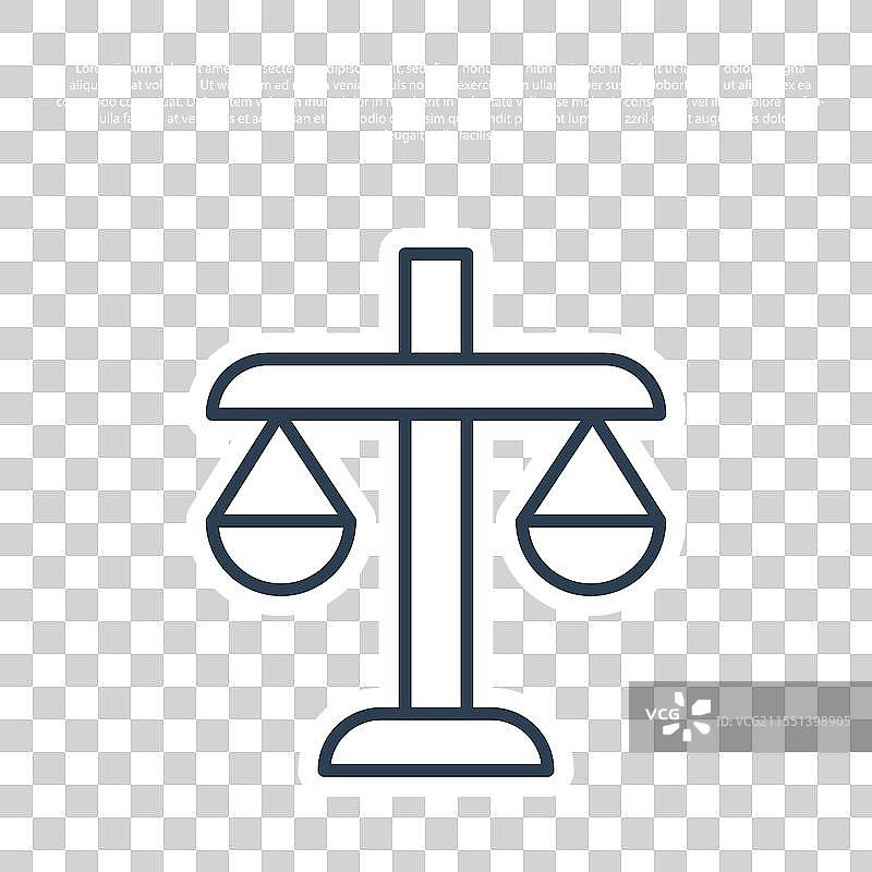 蓝色背景上的正义天平图标图片素材