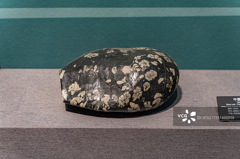 四川成都自然博物馆藏中基性岩牡丹石图片素材