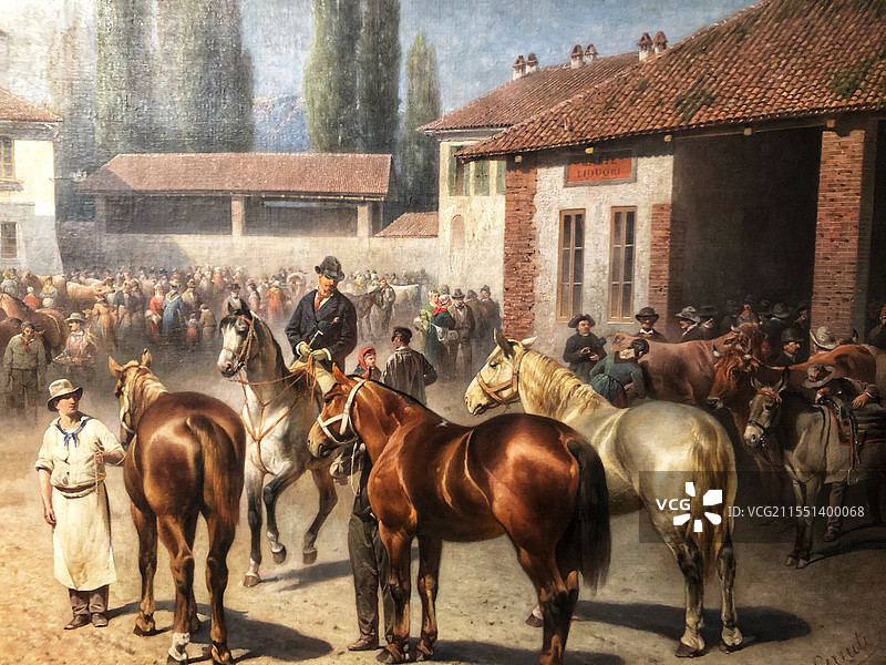 费利切切鲁蒂鲍杜克1878年作品蒙卡列里集会-都灵市立现当代艺术馆藏图片素材