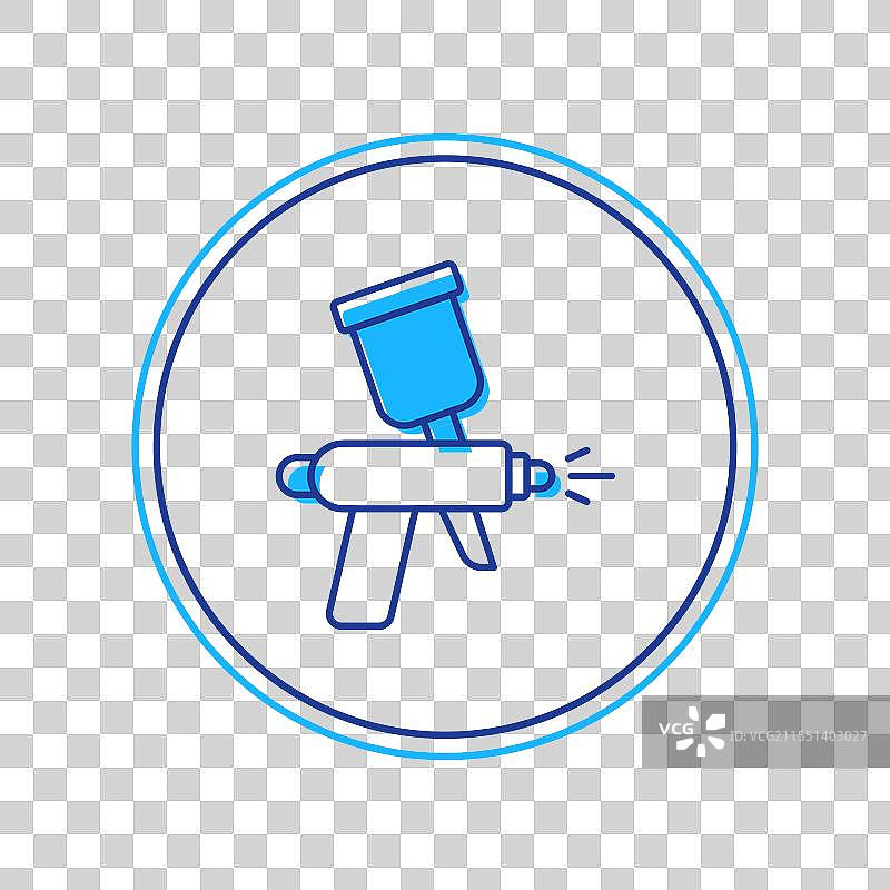 填充轮廓喷漆枪图标，孤立于背景上图片素材