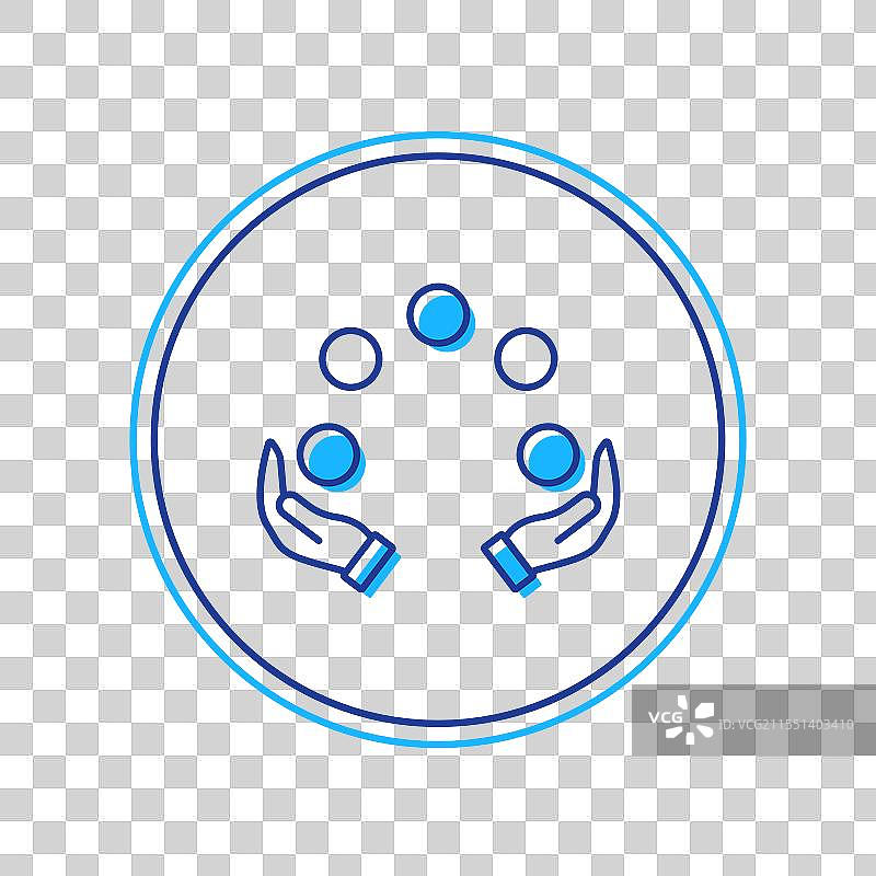 填充轮廓的杂耍球图标，孤立在背景上图片素材