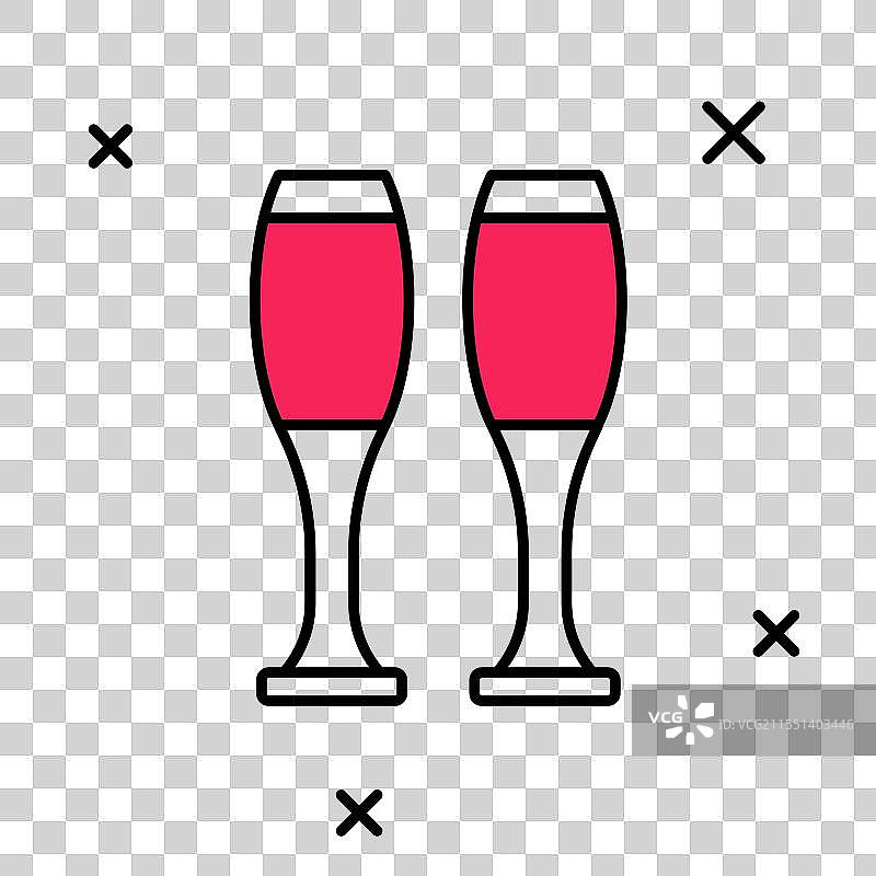 填充轮廓的保龄球瓶图标，背景为白色图片素材