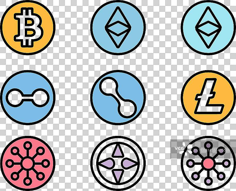 加密货币简单模板集图片素材