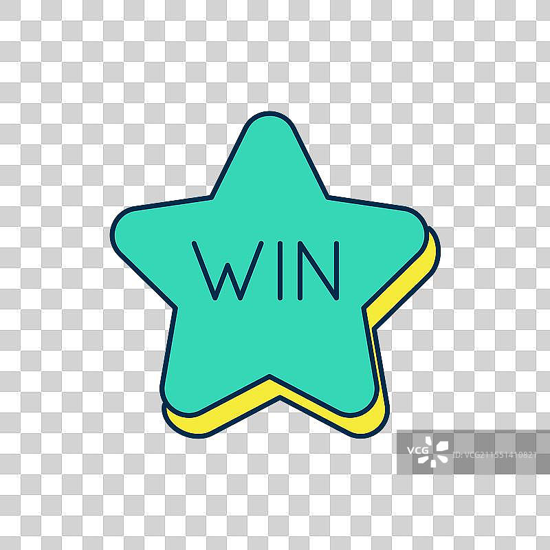 填充轮廓的赌场胜利图标，背景为白色图片素材