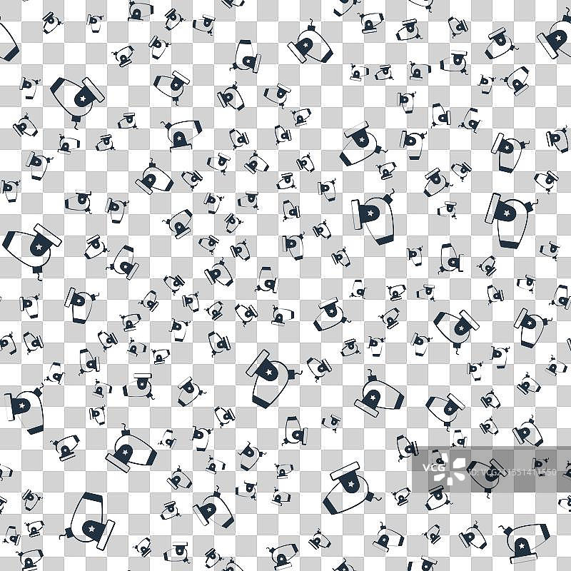 黑色大炮的图标，隔离无缝图案图片素材