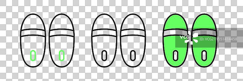 一组独立的拖鞋图标，背景为白色图片素材